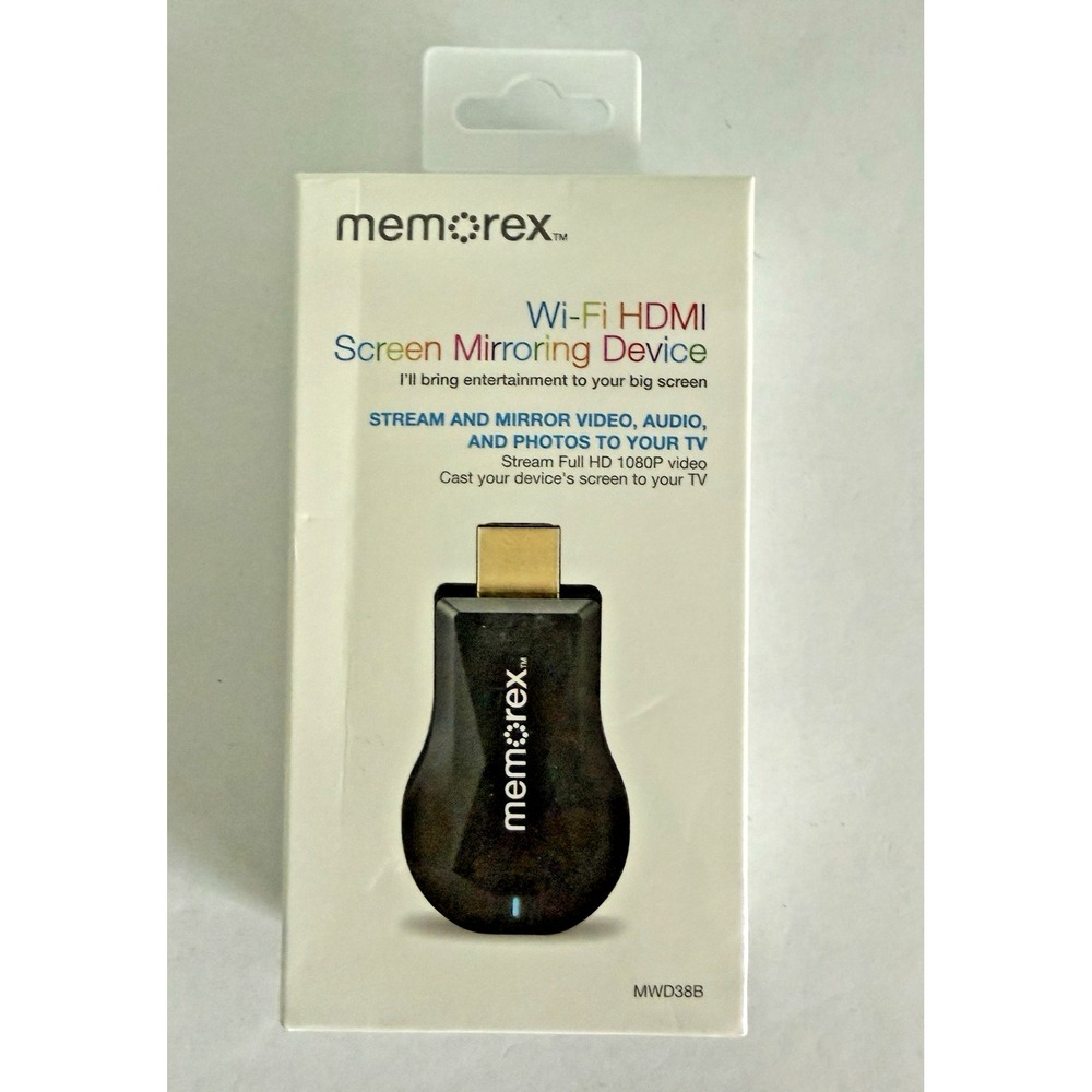 Memorex MWD38B Wi-Fi HDMI Screen Mirroring Device Stream and Mirror to TV NEW